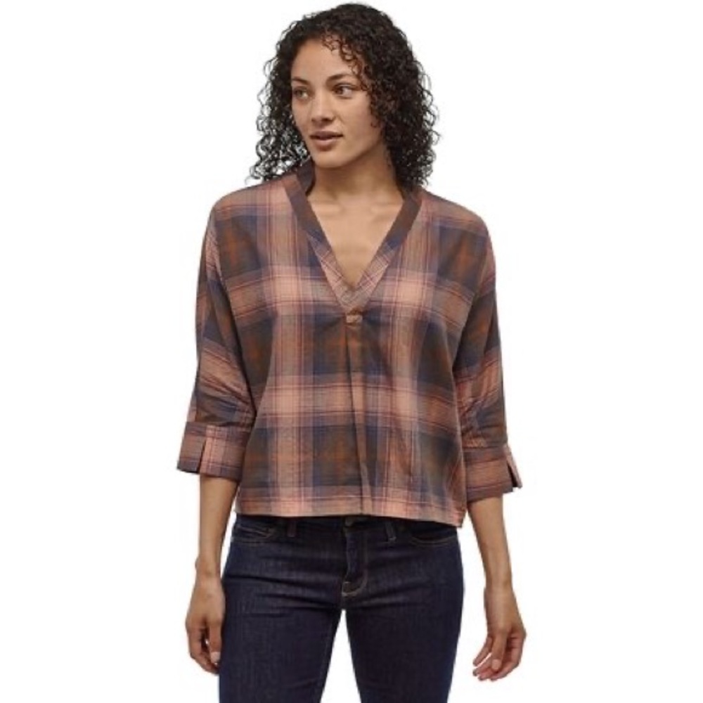 PATAGONIA- LOWER MEADOWS PLAID TOP